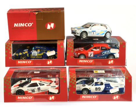 Ninco Group of Racing Cars - Including 50158 Audi A4 "ORIX"; 50169 Ferrari F-50 "Racing R?"; 501/5 Porsche 911 GT1 "Blue Cora