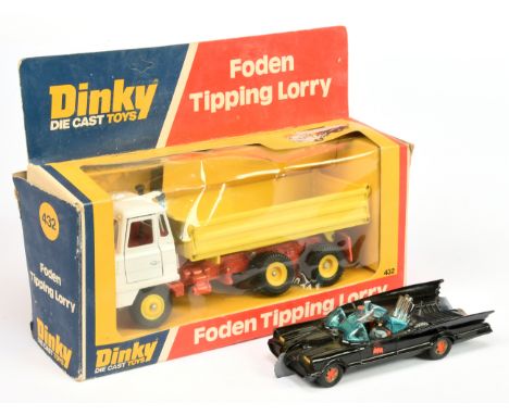 Vintage Diecast pair (1) Dinky 432 Foden Tipping Lorry - White cab, orange chassis, yellow rear &amp; hubs - Near Mint in Goo