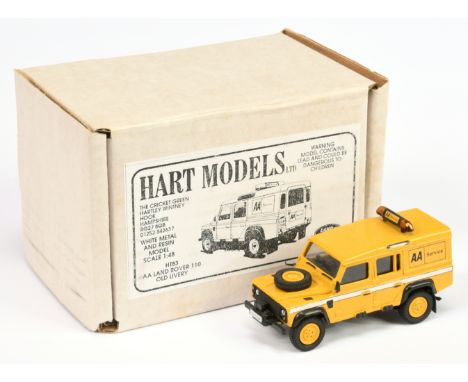 HartSmith HT83 AA Land Rover 110&nbsp; Old Livery- 1:48th scale, yellow, white, roof bar mount light fitting - Near Mint in E