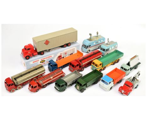 Dinky &amp; French Dinky Group of Commercial Vehicles - Including 32c Panhard Articulated Esso Tanker; ABC Television Transmi
