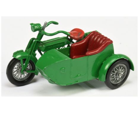 Matchbox Models of Yesteryear Y8 1914 Sunbeam Motorcycle and Milford Sidecar - colour trial model - green body with cast shut