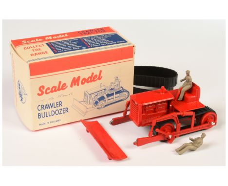 Matchbox Models of Yesteryear Scale Model "The Perfect Toy" - MICA re-issue Crawler Bulldozer - red with black rubber tracks,