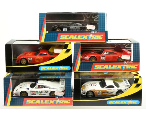 Scalextric group of GT Racing Cars - Including (1) C.2092 PORSCHE GT1 BMS SCUDERIA; (2) C2209 TVR SPEED 12 Demon Tweeks No.18