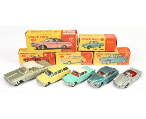 Dinky Group of Mostly British Cars - Including (1) 114 Triumph Spitfire; (2) 137 Plymouth Fury Convertible; (3) 141 Vauxhall 