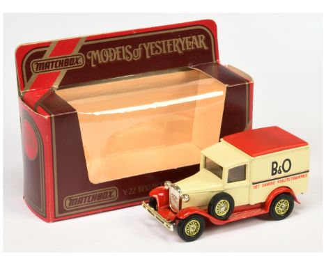 Matchbox Models of Yesteryear Y22 1930 Ford Model A Van factory colour trial promotional model "Bang &amp; Olufsen" - cream b