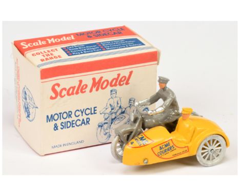 Matchbox Models of Yesteryear Scale Model "The Perfect Toy" MICA re-issue - Motorcycle and Sidecar - grey motorcycle and ride