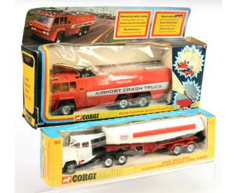 Corgi Pair of 1970's Issue Commercial Vehicles - 91) 1103 Chubb Pathfinder Airport Crash Tender - Excellent Plus with some ch