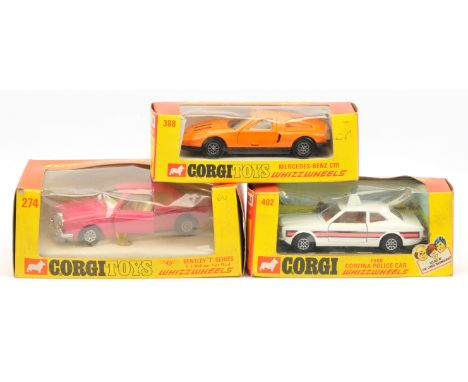 Corgi Group of Whizzwheel Cars - (1) 274 Bentley T1 Mulliner Park Ward - pink body with black pinstripe, ivory interior, meta