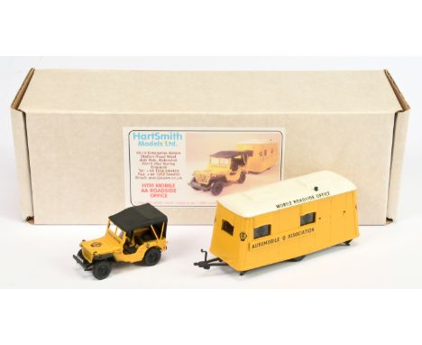 HartSmith Models HT81 Mobile AA Roadside Office - 1:48th scale white metal and resin models, yellow, black, matching trailer 