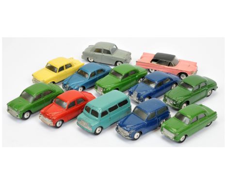 Corgi Group of Unboxed Cars with Mechanical Motors - to include (1) Vauxhall Velox - red body, flat spun hubs, mechanical mot