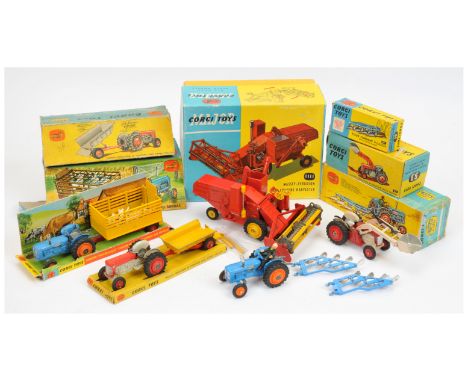 Corgi Group of Farm Vehicles - Including (1) No.13 Gift set&nbsp; Fordson Power Major Tractor and four furrow Plough - blue b