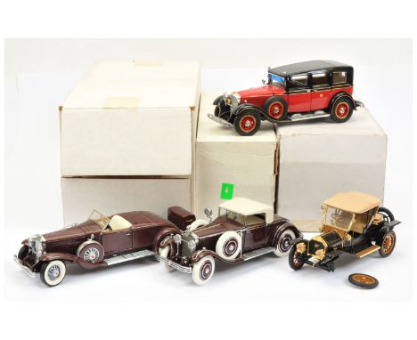 Franklin Mint a group of model cars comprising of (1) B11RU75 1910 Cadillac Model 30 Roaster - black (front wheel broken off)