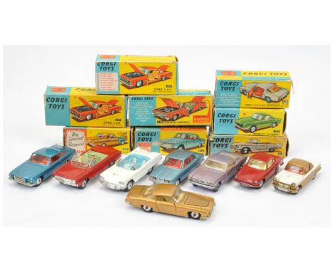 Corgi Group of 1960's issue Cars - to include (1) 222 Renault Floride; (2) 215 Ford Thunderbird Open Sports; (3) 231 Triumph 