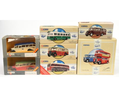 Corgi Classics, a boxed bus group to include 97201 AEC Regal "David MacBrayne Ltd", 97342 Burlingham Seagull Coach "West Coas