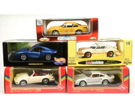 Group of 1/18th &amp; 1/20th Scale Cars - Porsche 911 &amp; 959; Jouef; Majorette Platinum; Hot Wheels Collectibles - Near Mi