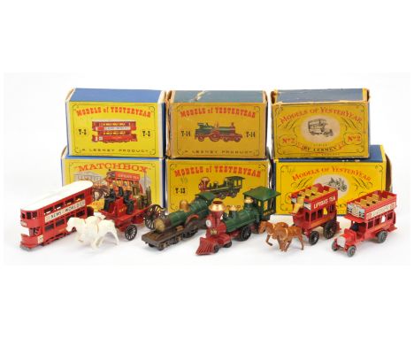 Matchbox Models of Yesteryear boxed early group to include Y2 1911 London B-type Bus - 8 over 4 window design, bare metal cei