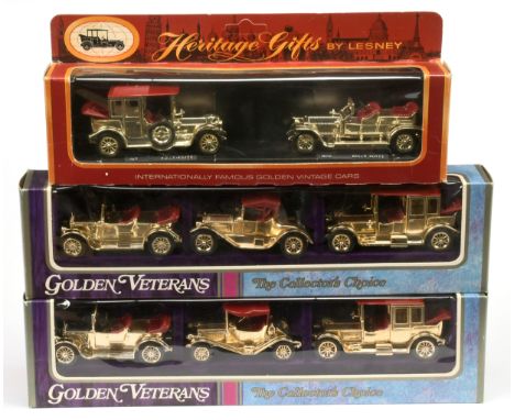 Matchbox Models of Yesteryear Giftware Series (1) Golden Veteran Set comprising Y13 Daimler, Y6 Cadillac and Y7 Rolls Royce -