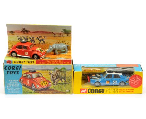 Corgi 256 Volkswagen 1200 &amp; 302 hillman Hunter with Kangaroo - (1) 256 Volkswagen 1200 (Beetle) - "East African Safari" -