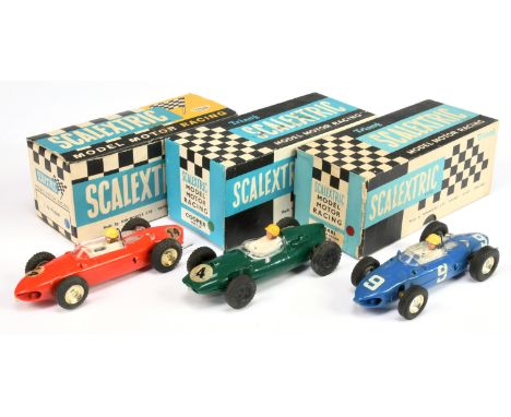 Scalextric Vintage Formula 1 Racing Cars - Including C62 Ferrari; Cooper MM/C.58; Ferrari with rear engine MM/C62 - Complete 