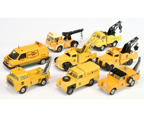 A mixed group of Code 3 Converted AA related Models including Dinky Commer Breakdown Truck, Corgi 470 Jeep FC-150, Corgi Land