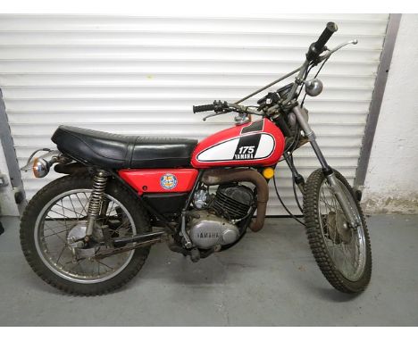 A Yamaha DT 175 motorcycle circa 1972. Frame No. CT1-312530. Engine No. CT10312530