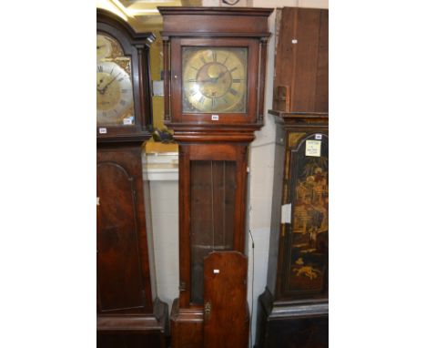 A fruitwood cased thirty hour longcase clock, late 18th century, the four pillar outside countwheel bell striking movement wi