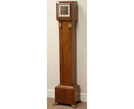 Art Deco period walnut grandmother clock, H144cm   Condition Report   Click here for further images, condition, auction times