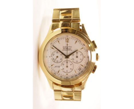 Zenith Collection 125th limited edition18k El Primero chronometre wristwatch no 62/500, 30.1250.400 movement no 85196, 1990 w