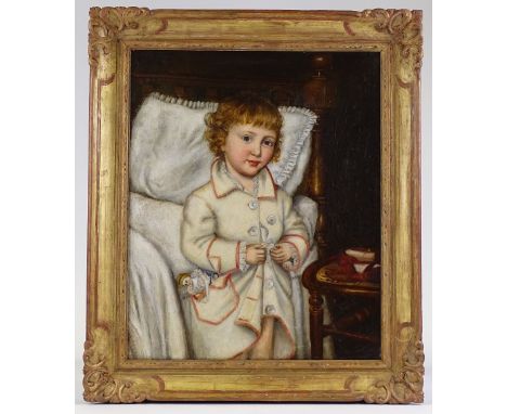 John Anster Fitzgerald (1832 - 1906), oil on canvas, portrait of a girl, circa 1860, possibly the artist's daughter, unsigned