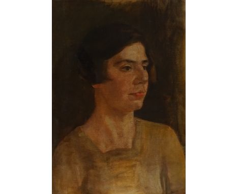 Early 20th century British School, oil on board, portrait of a young woman, unsigned, 14" x 9.5", framed, provenance ex-colle