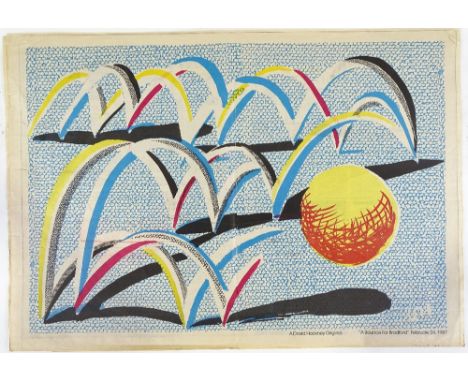 David Hockney, colour lithograph, a bounce for Bradford, published 1987, sheet size 16.5" x 23", unframed, together with a le