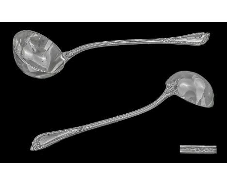 Mid Victorian - Cast Sterling Silver Heavy Ladle of Excellent Quality and Decoration. Hallmark London 1860. Maker G.A ( Georg