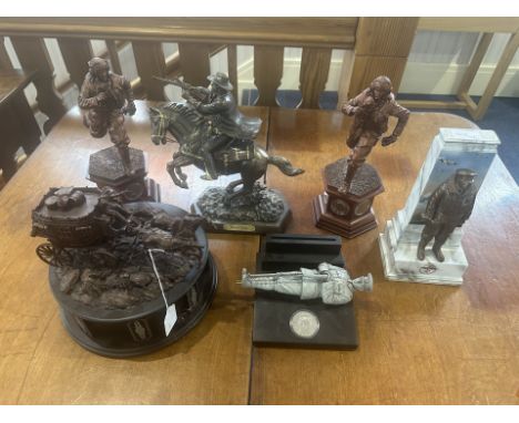Danbury Mint / Bradford Exchange Military Interest. Comprises 1/ John Wayne Cold Cast Bronze Figure, No A4851. 2/ The Battle 