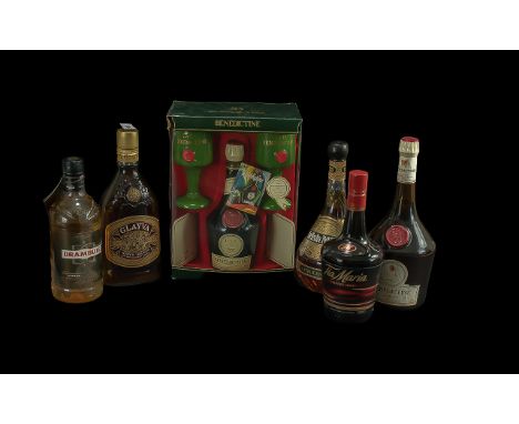 Collection of Quality Liqueurs, comprising Benedictine Liqueur, Irish Mist Liqueur, Tia Maria, Drambuie, Glayva Scotch Liqueu