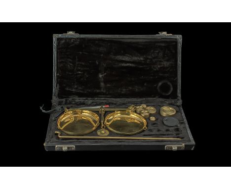 Soot Gold Scales &amp; Weights Set, Comes with ( 8 ) Weights, With Original Box. 