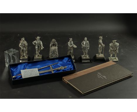 A Collection of Military Collectables to include Wilkinson Sword Claymore novelty set, Crystal Clear ornament, Royal Hampshir