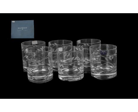 Set of ( 6 ) Royal Worcester Crystal Glasses, In Original Box. 