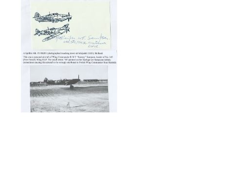 Wing Commander Ralph W. F. Sampson OBE DFC RAF Signature of WW2 fighter ace. Good Condition. All signed items come with our c