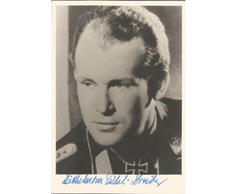 Mjr Dietheim von Eichel Streiber WW2 Luftwaffe ace signed 6 x 4 b/w portrait photo. Good Condition. All signed items come wit