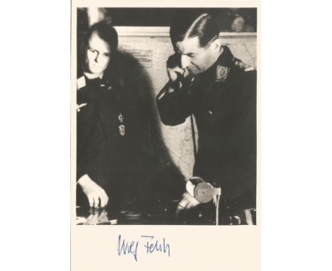 Wolfgang Falk KC WW2 Luftwaffe ace signed 6 x 4 b/w portrait photo. Good Condition. All signed items come with our certificat