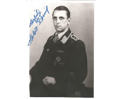 Herbert Konig KC WW2 Luftwaffe ace signed 5 x 3 b/w portrait photo. Good Condition. All signed items come with our certificat