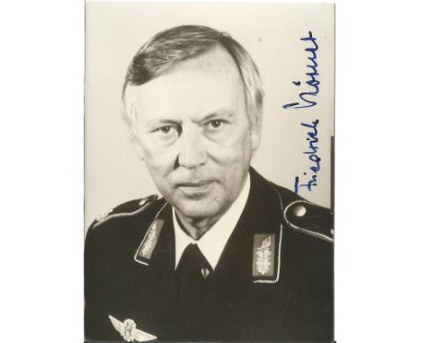 Gen Friedrich Korner WW2 Luftwaffe ace signed 6 x 4 b/w portrait photo. Good Condition. All signed items come with our certif