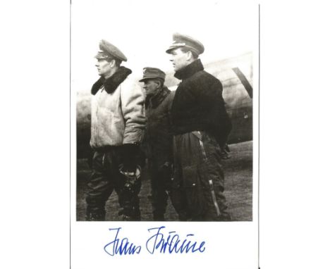 Hans Krause KC WW2 Luftwaffe ace signed 6 x 4 b/w portrait photo. Good Condition. All signed items come with our certificate 