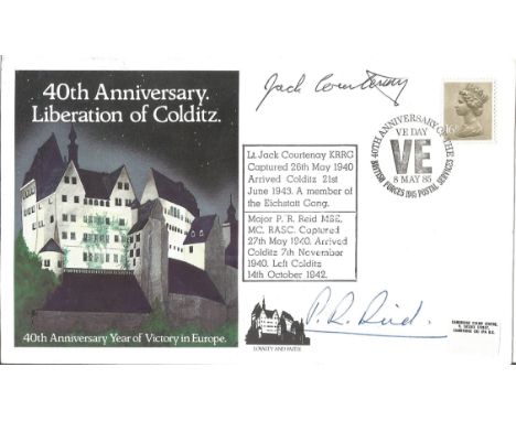LT Jack Courtenay (KRRG) and Major P R Reid MBE (RASC) signed 40th Anniversary Liberation of Colditz cover PM British Forces 