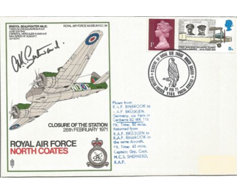 Grp. /Capt. A. K. Gatward signed RAF North Coates closure of station 1971 flown cover. RAFM SC34. Royal Air Force North Coate