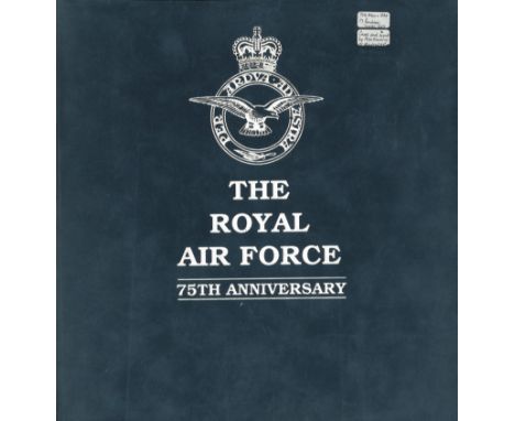 75th Ann RAF VIP signed collection. Complete set of the 30 covers in Blue Logoed RAF Album. Covers are all flown by the RAF a
