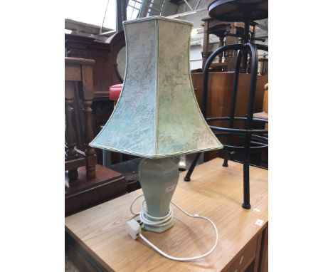 A MINT GREEN TABLE LAMP
