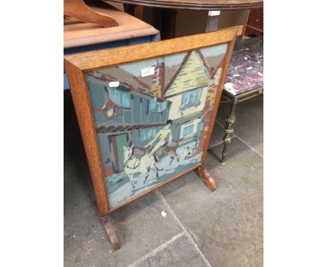 A TAPESTRY FIRE SCREEN