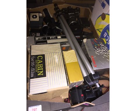 BOX OF CAMERA EQUIPMENT    T1