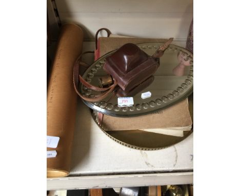 MIRROR, TRAY, CAMERA ETC AND ROLLED DAVID SHEPHERD PRINT